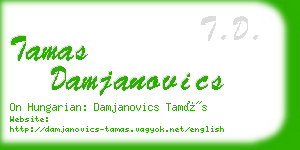 tamas damjanovics business card